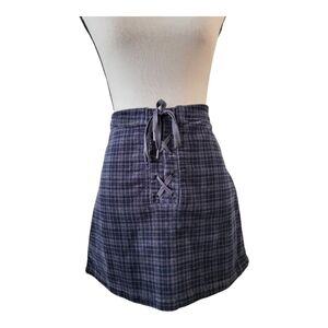 So plaid corduroy mini skirt